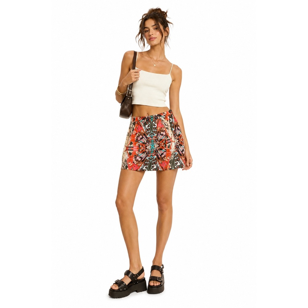 Maeve Women Tulip Skirt Small Multi Color Kaleidoscopic Abstract Print Casual